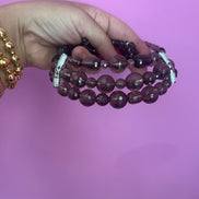 INCANTEVOLE -  Chocker  3 giri topazio fumé e argento 925