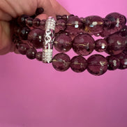 INCANTEVOLE -  Chocker  3 giri topazio fumé e argento 925