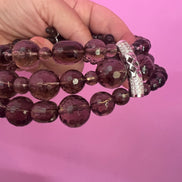 INCANTEVOLE -  Chocker  3 giri topazio fumé e argento 925