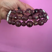 INCANTEVOLE -  Chocker  3 giri topazio fumé e argento 925