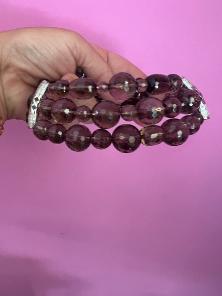INCANTEVOLE -  Chocker  3 giri topazio fumé e argento 925