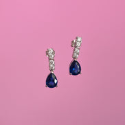 Orecchini zirconi zaffiro e bianco su argento 925
