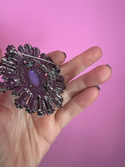 Spilla  cristalli  colorati dorata  6