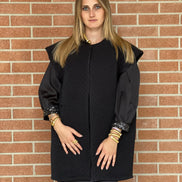 Versailles - Gilet modello strutturato Jap in jaquard nero