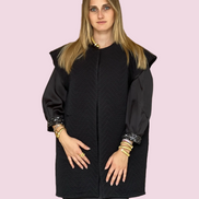 Versailles - Gilet modello strutturato Jap in jaquard nero