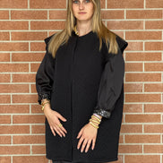 Versailles - Gilet modello strutturato Jap in jaquard nero