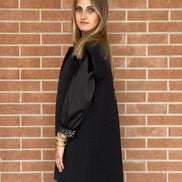 Versailles - Gilet modello strutturato Jap in jaquard nero