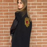 Versailles - Gilet modello strutturato Jap in jaquard nero