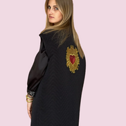 Versailles - Gilet modello strutturato Jap in jaquard nero