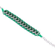 Bracciale MANTRA - Macrame’ con zirconi e ottone placcato rodio o oro giallo