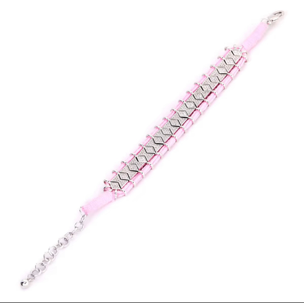 Bracciale MANTRA - Macrame’ con zirconi e ottone placcato rodio