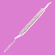 Bracciale MANTRA - Macrame’ con zirconi e ottone placcato rodio