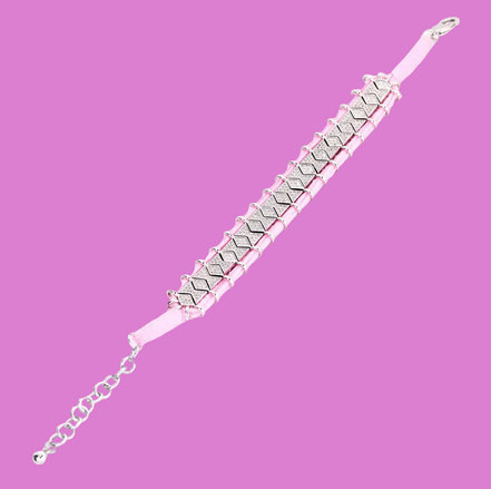 Bracciale MANTRA - Macrame’ con zirconi e ottone placcato rodio