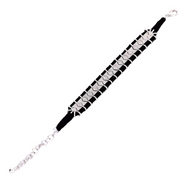 Bracciale MANTRA - Macrame’ con zirconi e ottone placcato rodio