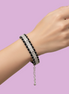 Bracciale MANTRA - Macrame’ con zirconi e ottone placcato rodio