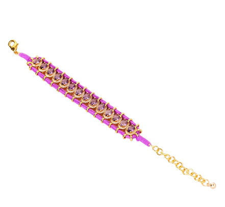 Bracciale MANTRA - Macrame’ con zirconi e ottone placcato rodio o oro giallo