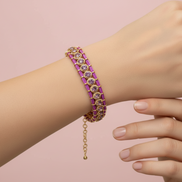 Bracciale MANTRA - Macrame’ con zirconi e ottone placcato rodio o oro giallo