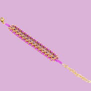 Bracciale MANTRA - Macrame’ con zirconi e ottone placcato rodio o oro giallo