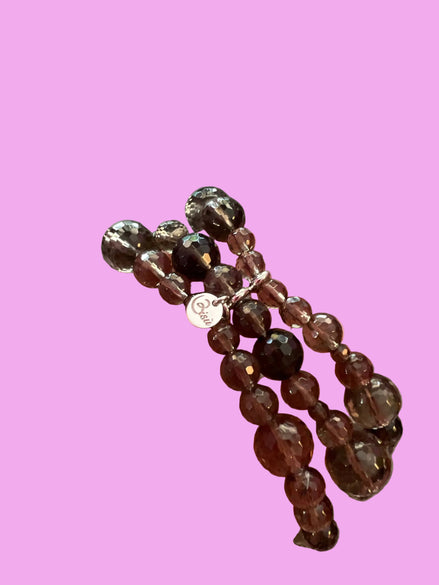 Bracciale Bisette   3 giri Quarzo fume’ elasticizzato