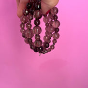 Bracciale 3 giri Topazio fume’ elasticizzato