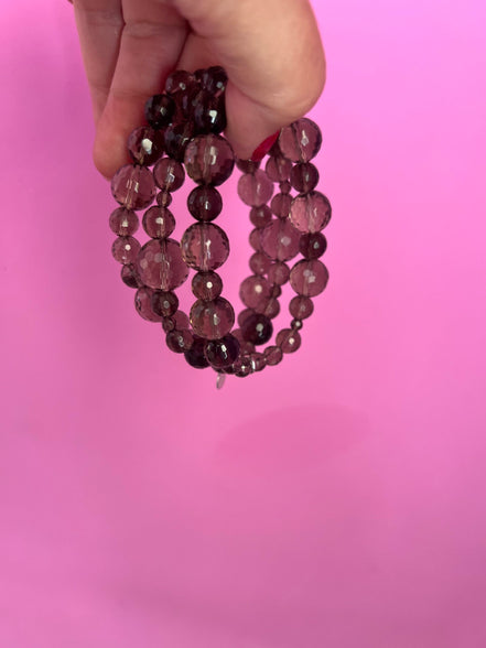 Bracciale 3 giri Topazio fume’ elasticizzato