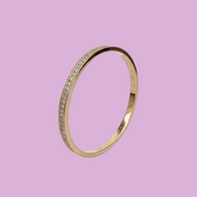 Bracciale Bangle Filo di Luce – Placcato Oro Giallo e Pavé di Zirconi