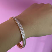 Bracciale Bangle Filo di Luce – Placcato Oro Giallo e Pavé di Zirconi