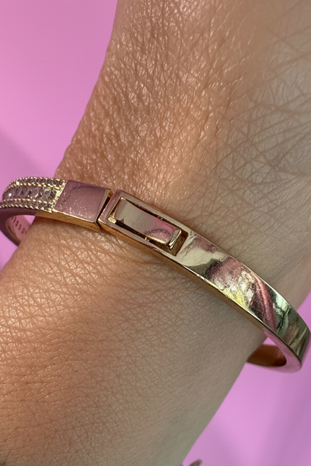 Bracciale Bangle Filo di Luce – Placcato Oro Giallo e Pavé di Zirconi