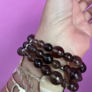 Bracciale 3 giri Topazio fume’ elasticizzato