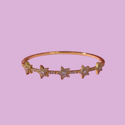 Bracciale Bangle Stelle – Placcato Oro Giallo e Pavé di Zirconi