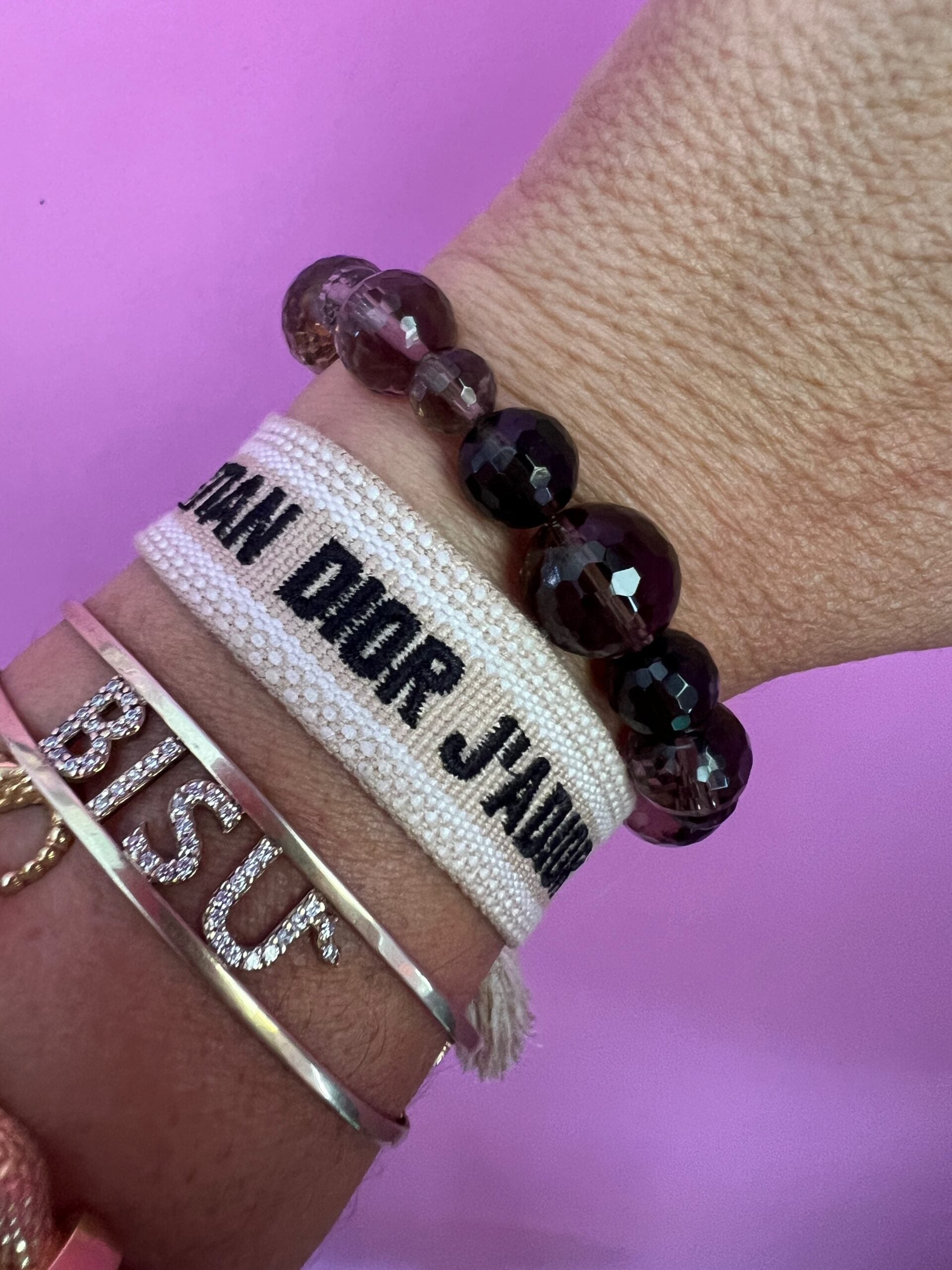 Bracciale Bisette - Topazio fume’ elasticizzato sfere
