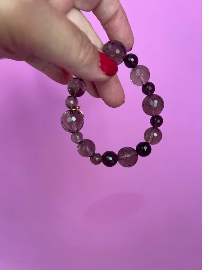 Bracciale Bisette - Topazio fume’ elasticizzato sfere