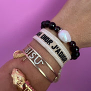 Bracciale Bisette - Topazio fume’ elasticizzato con perla