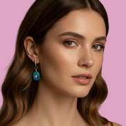 Orecchini  Collezione JAIPUR- Agata blu e topazi incastonati