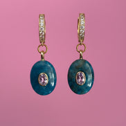 Orecchini  Collezione JAIPUR- agata blu con ametista incastonata