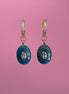 Orecchini  Collezione JAIPUR- agata blu con ametista incastonata