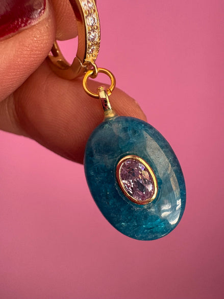 Orecchini  Collezione JAIPUR- agata blu con ametista incastonata