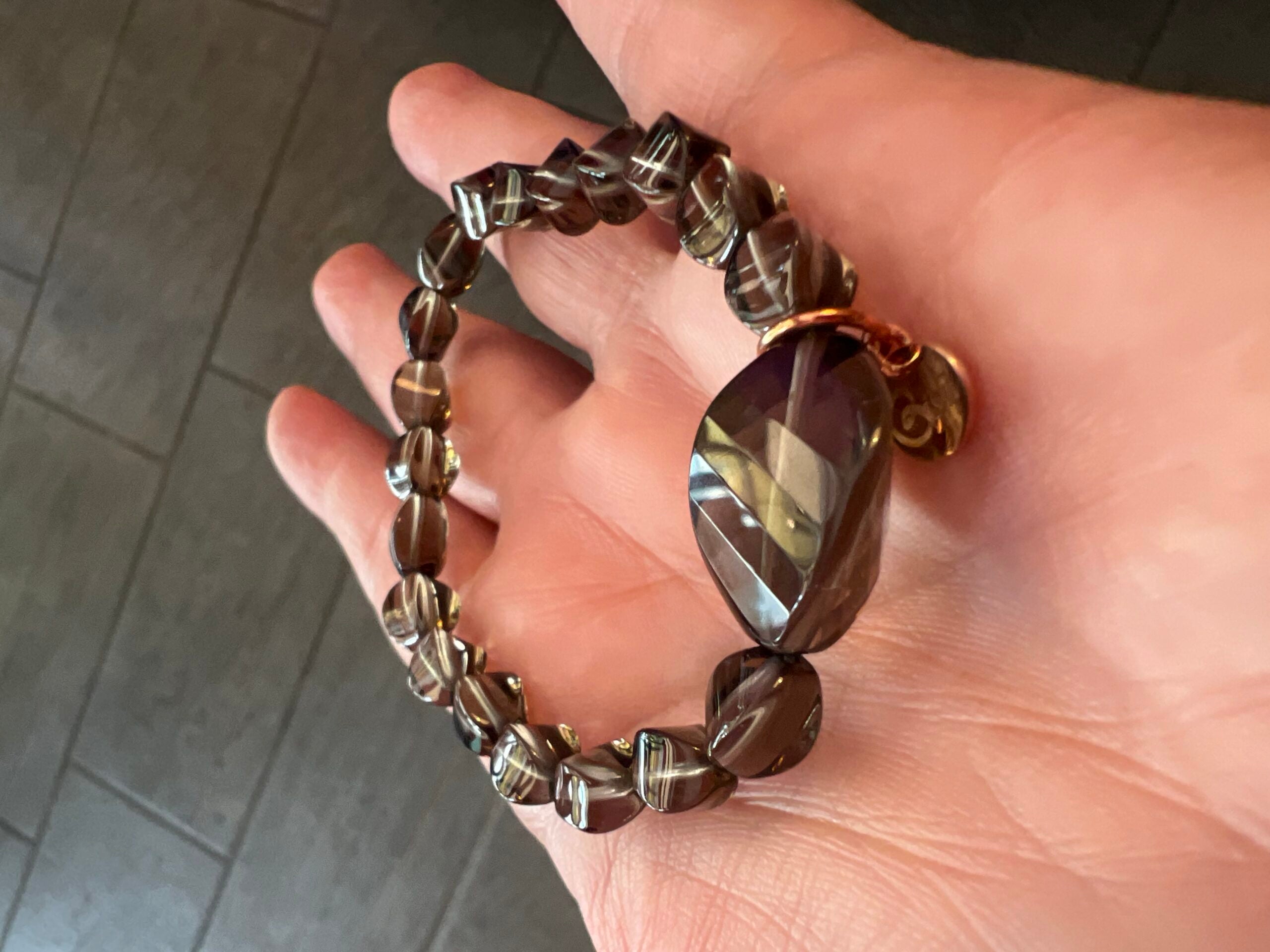 Bracciale Bisette - Topazio fume’ elasticizzato