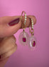 Orecchini  Collezione JAIPUR- quarzo rosa e rubellite  incastonata