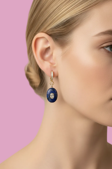 Orecchini  Collezione JAIPUR- lapislazzuli con topazio incastonato