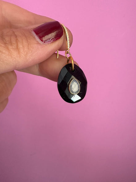 Orecchini  Collezione JAIPUR- onice e labradorite incastonata