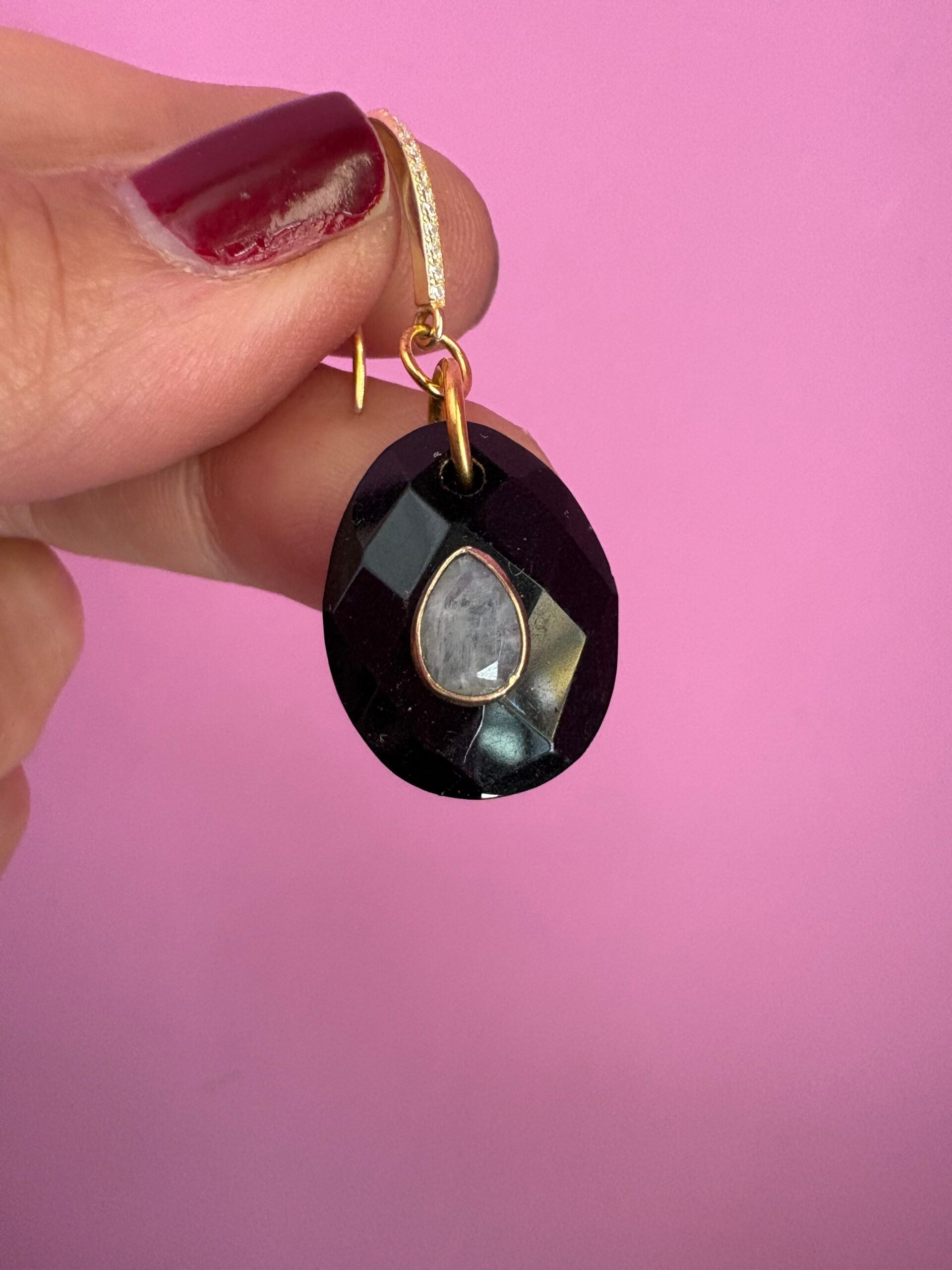 Orecchini  Collezione JAIPUR- onice e labradorite incastonata