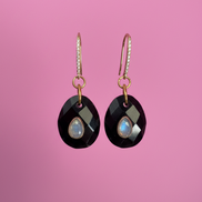 Orecchini  Collezione JAIPUR- onice e labradorite incastonata