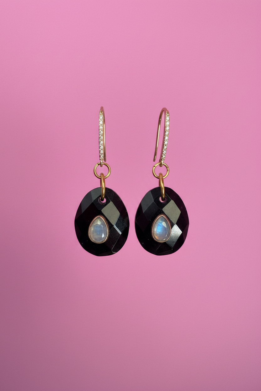 Orecchini  Collezione JAIPUR- onice e labradorite incastonata