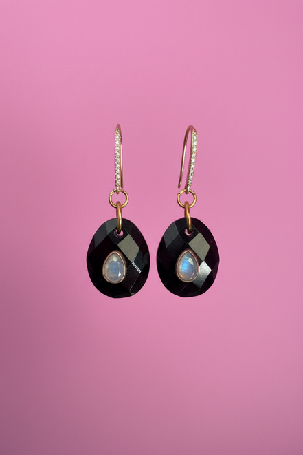 Orecchini  Collezione JAIPUR- onice e labradorite incastonata