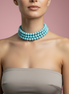 INCANTEVOLE -  3 giri   Chocker flessibile turchese con argento 925
