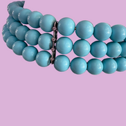 INCANTEVOLE -  3 giri   Chocker flessibile turchese con argento 925