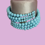 INCANTEVOLE -  3 giri   Chocker flessibile turchese con argento 925