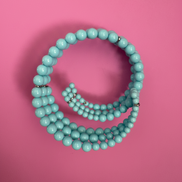INCANTEVOLE -  3 giri   Chocker flessibile turchese con argento 925