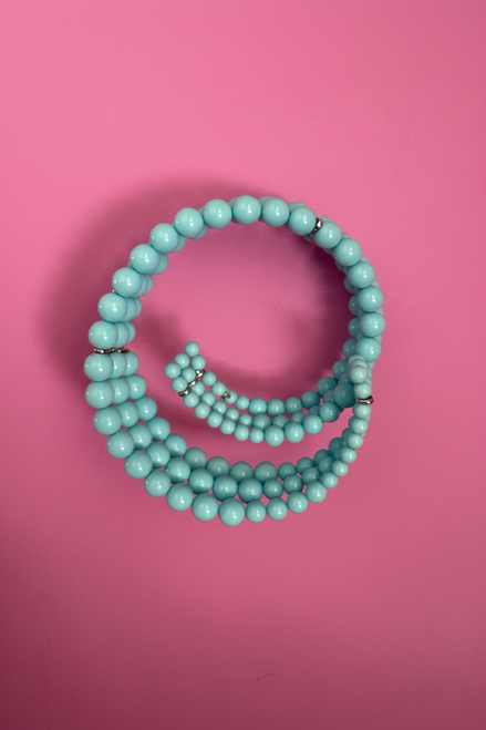 INCANTEVOLE -  3 giri   Chocker flessibile turchese con argento 925